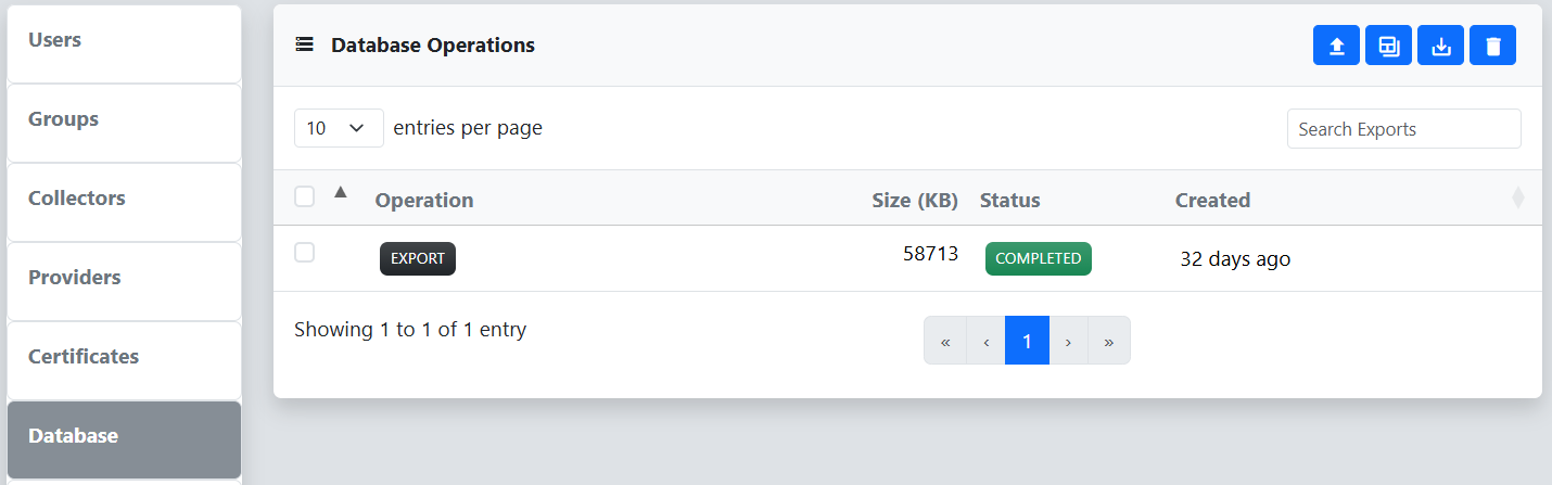 Export DB